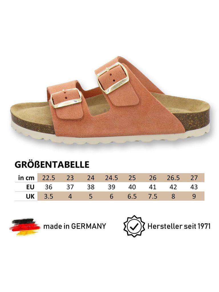Pantoletten Damen Zweischnaller orange Velour