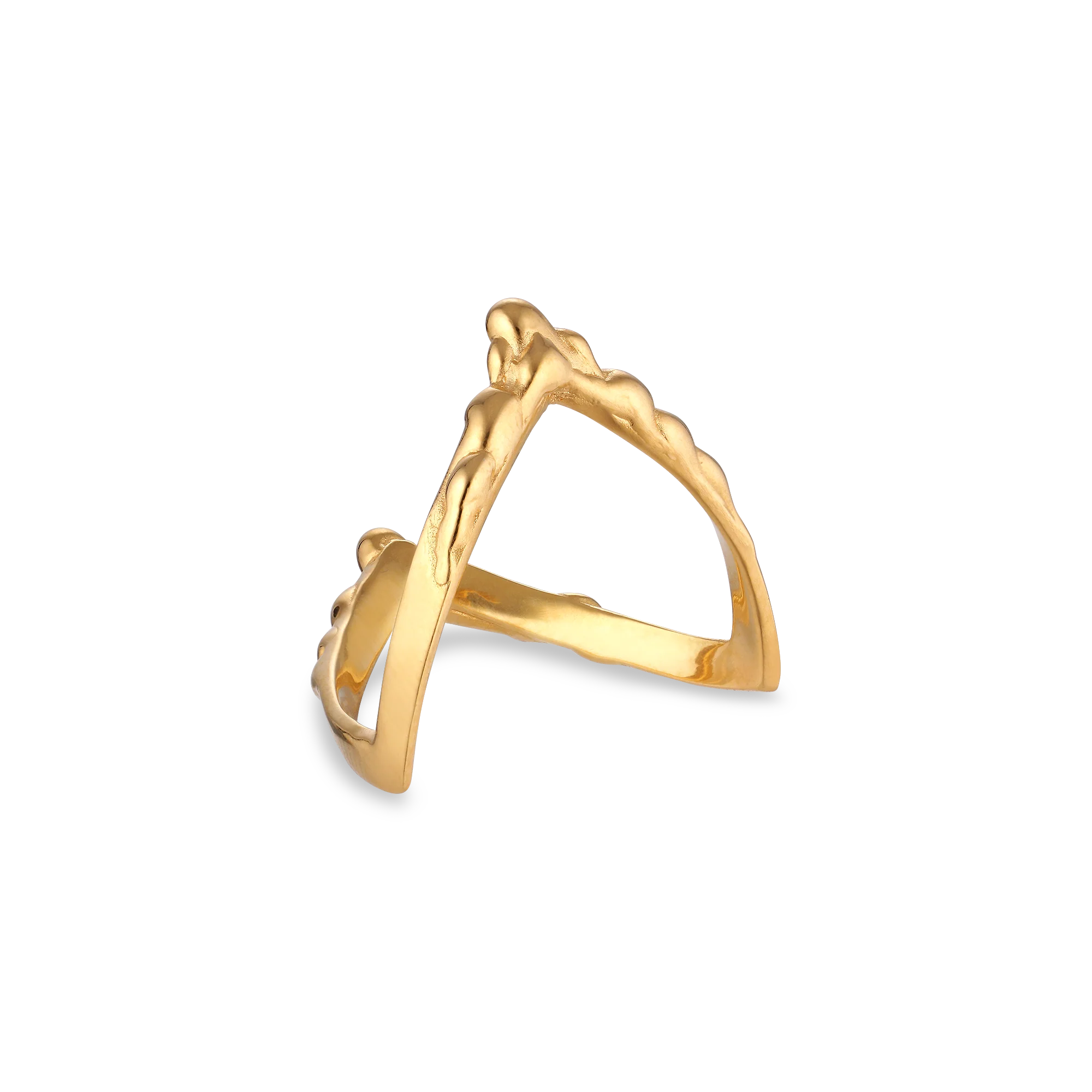 Jane Kønig  Drippy V-ring - forgyldt