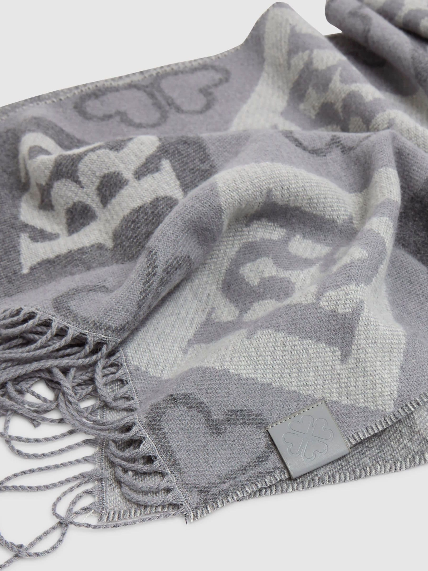 River Island Grey Tile Monogram Scarf