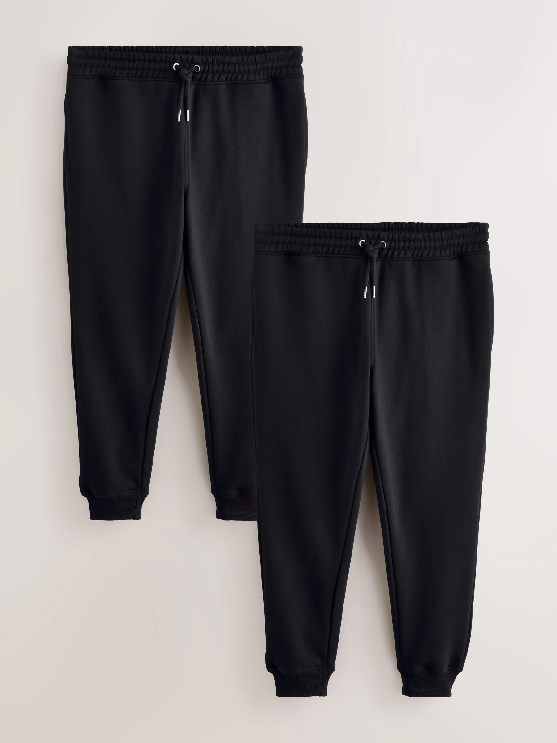 Zwart/Leisteen grijs - Straight Fit Cotton Rich Jersey Joggers 2 Pack
