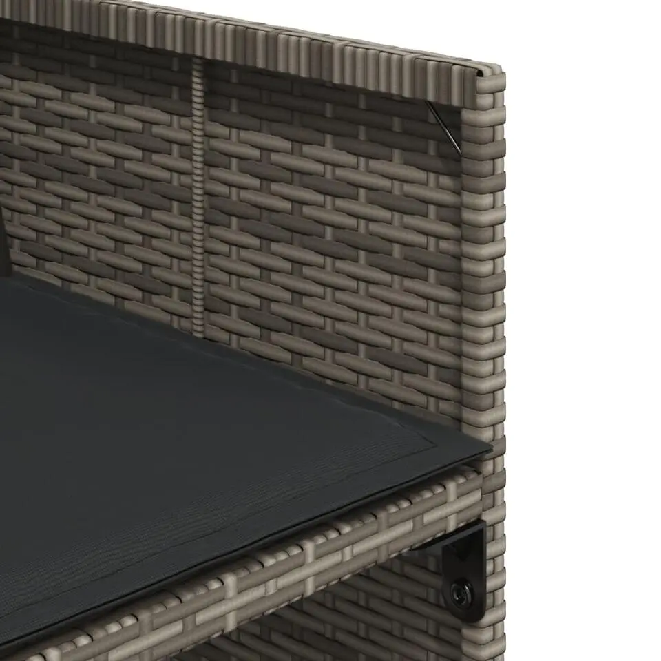 vidaXL - Tuinstoelen - Kussens - Grijs - Poly rattan - 4 stuks