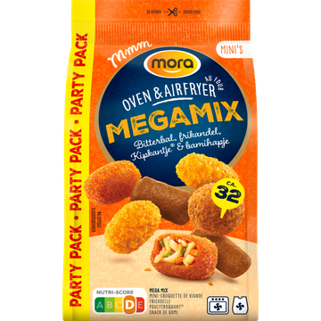 Mora Oven & Airfryer Mega Mix Bitterbal, Frikandel, Kipkantje & Bamihapje Party Pack 624 g