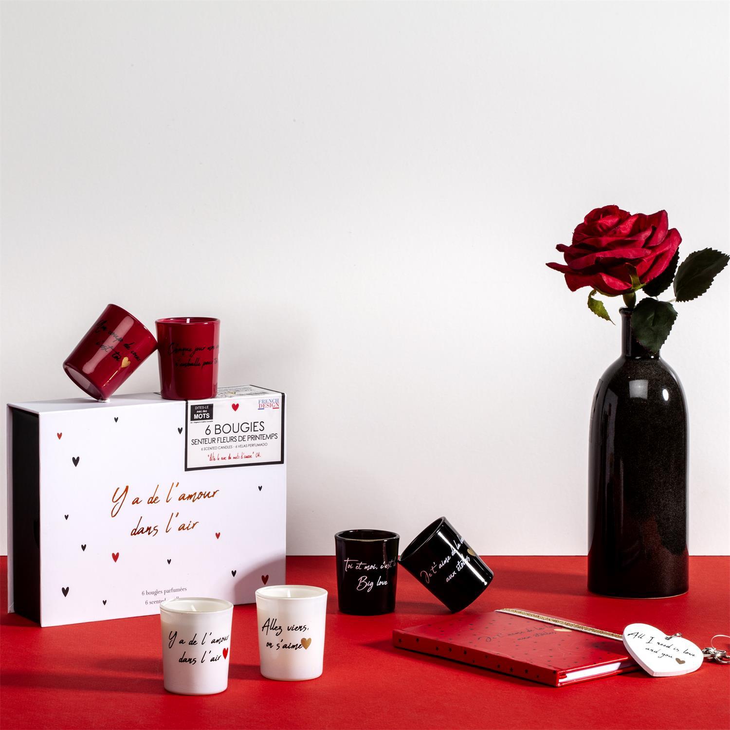 BOUGIE MOTS AMOUR X6 PIECES COFFRET