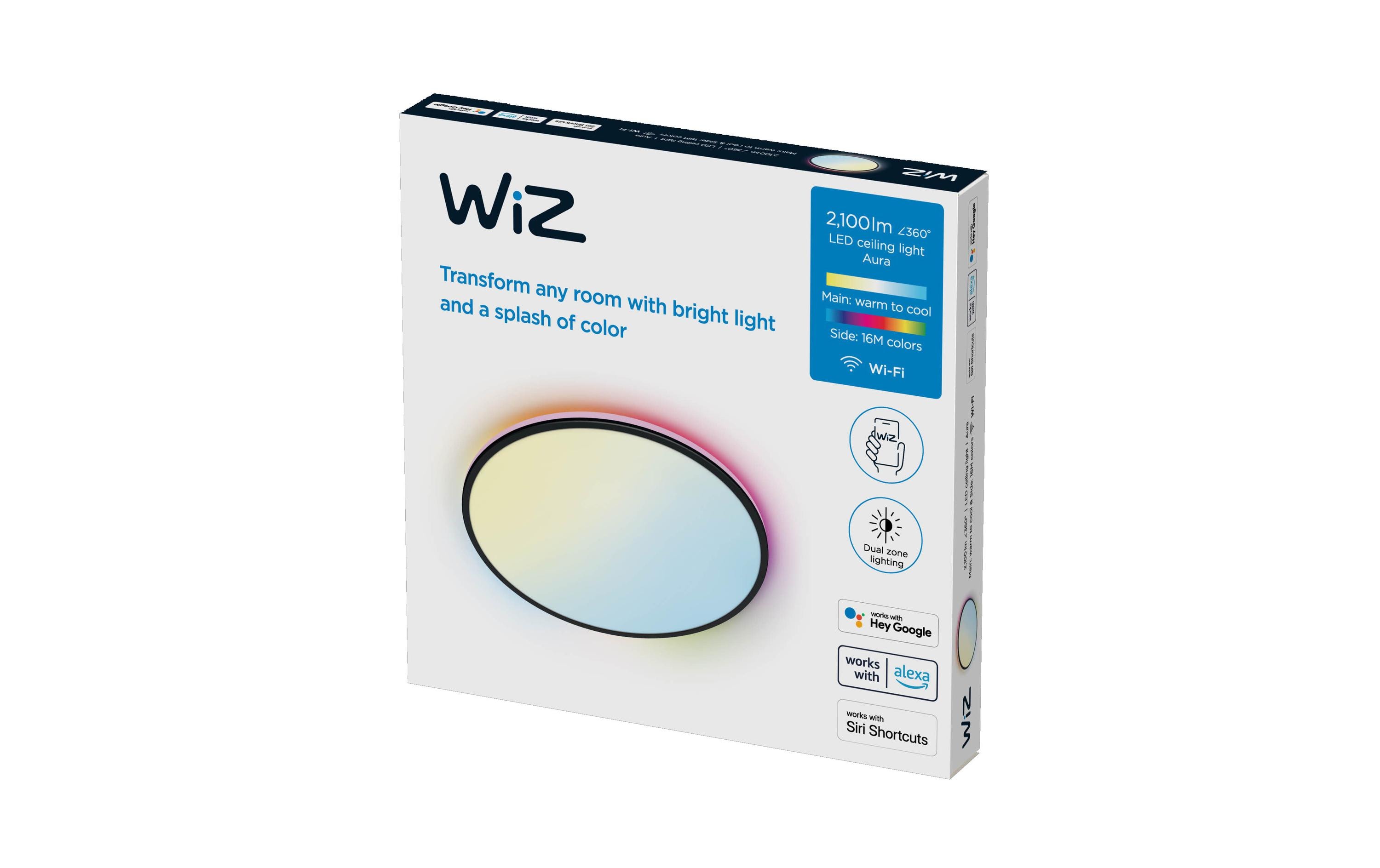 Rune Tunable White & Color Deckenleuchte 2100 lm Schwarz<br>Smarte Deckenleuchte, steuerbar über Matter, WLAN