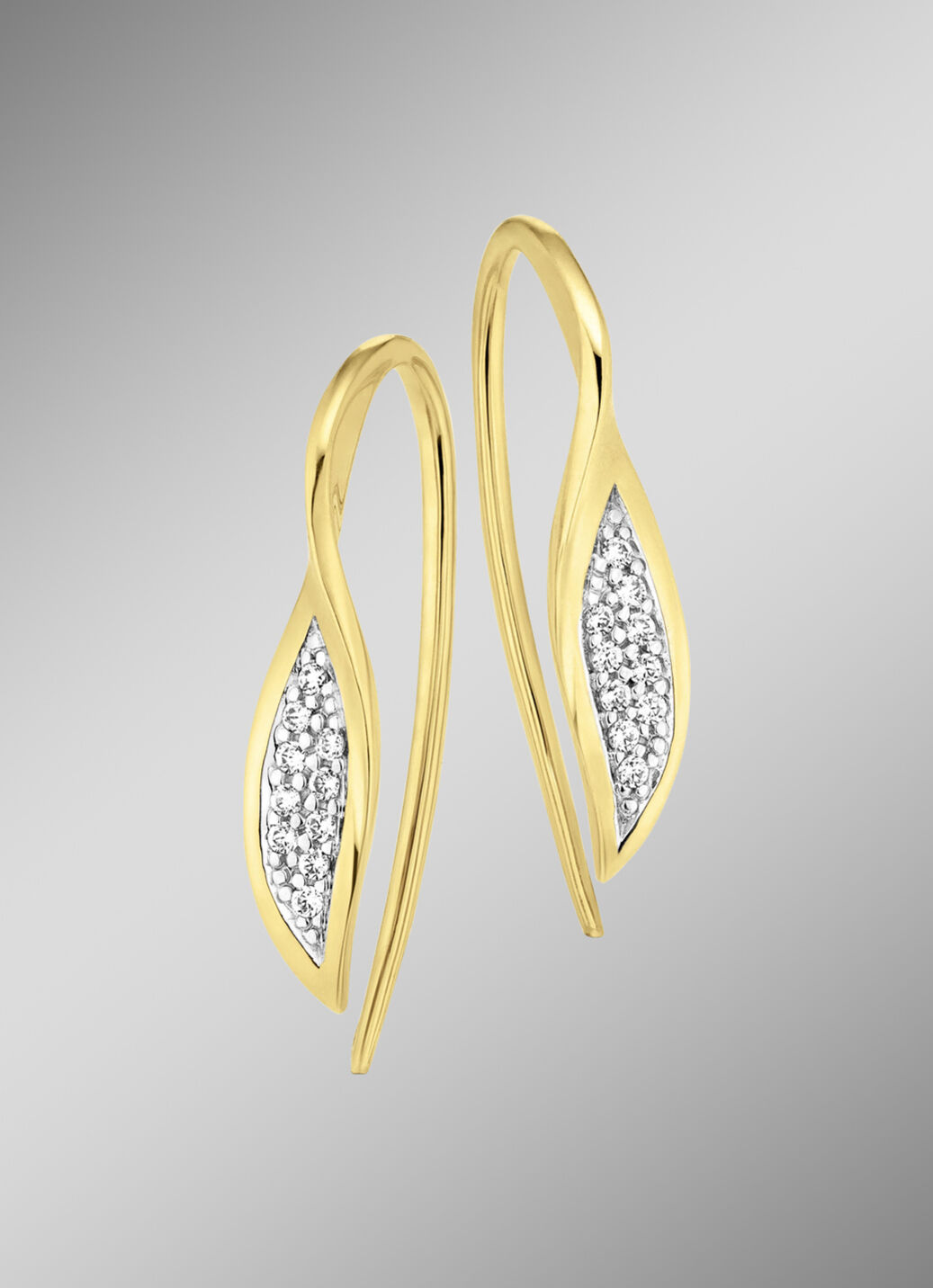Ohrhaken in Bicolor mit 20 Brillanten