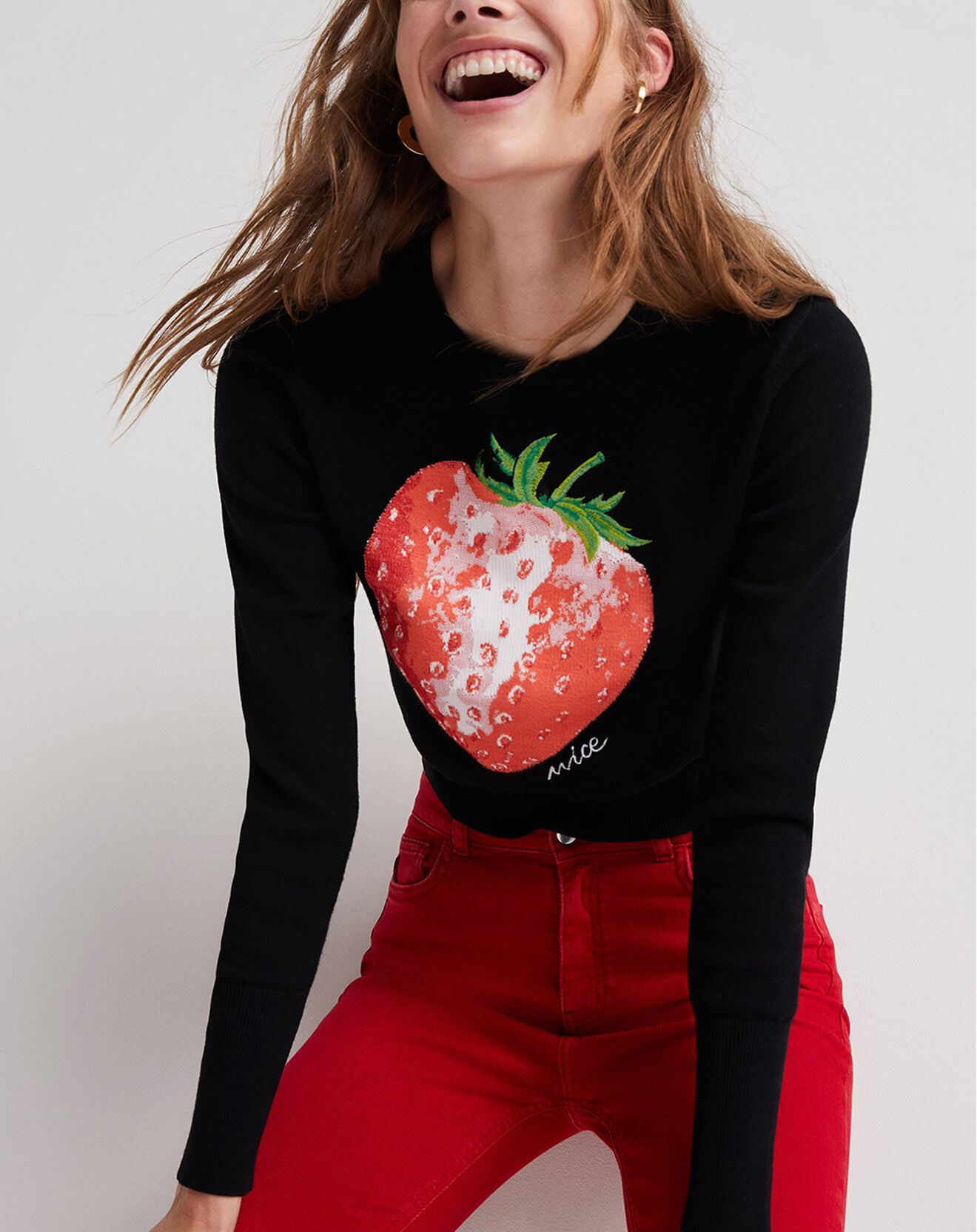 Desigual Pullover Rose noir