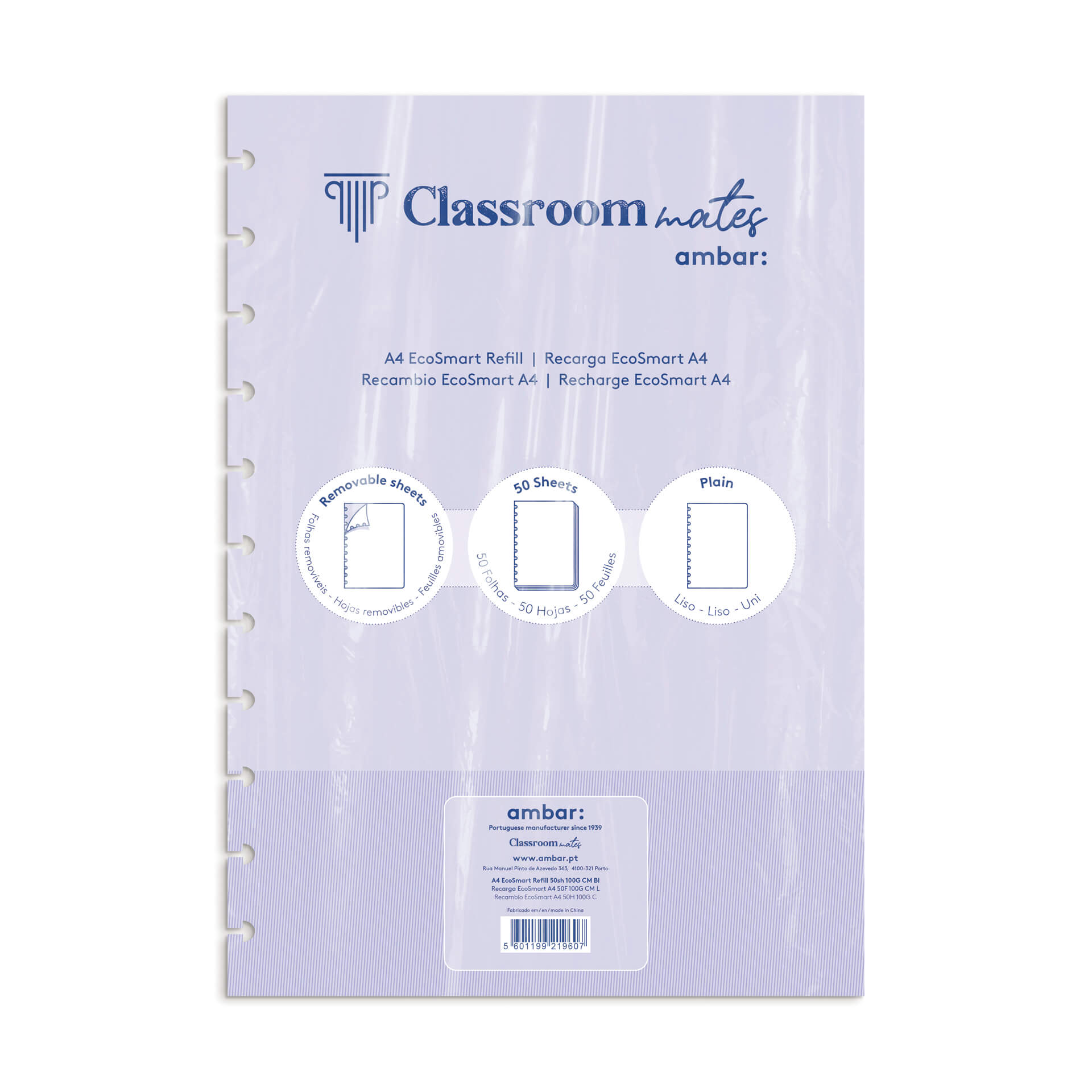 RECARGA CADERNO ECOSMART AMBAR LISO A4 50 FOLHAS