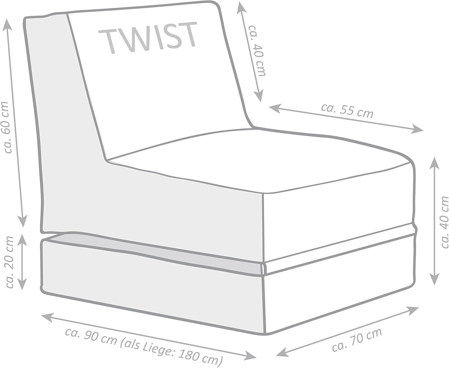 Sitting Point Sitzsack Scuba Twist eukalyptus