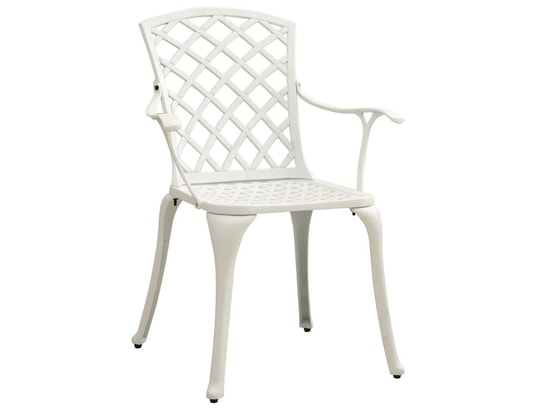 VIDAXL - Chaises de jardin lot de 6 fonte d'aluminium blanc