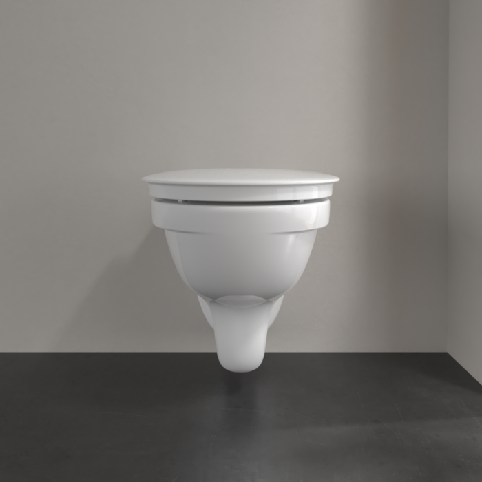 Villeroy & Boch ViCare randloos toilet met softclose zitting en standaard handgrepen wit glans