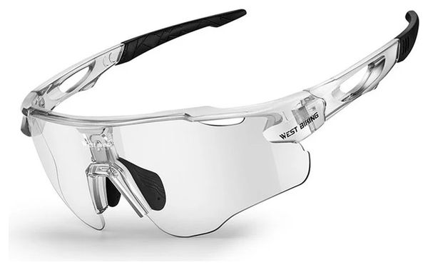 Lunettes de vélo polarisées photochromiques pour cyclisme - blanc