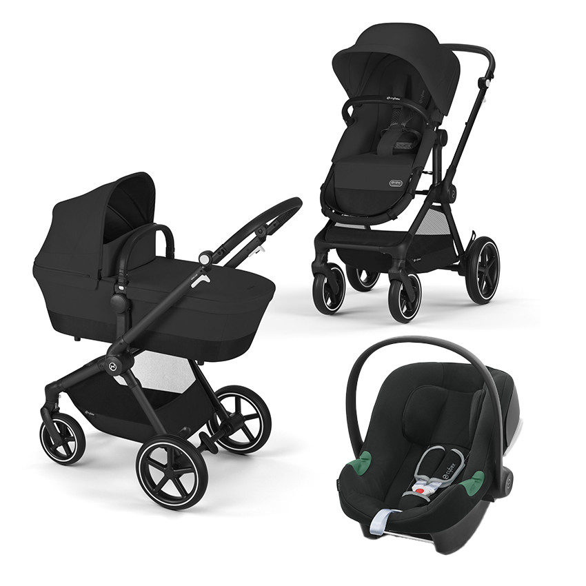 Poussette 2 en 1 Eos Lux black/moon black + siège-auto Aton B2 i-Size