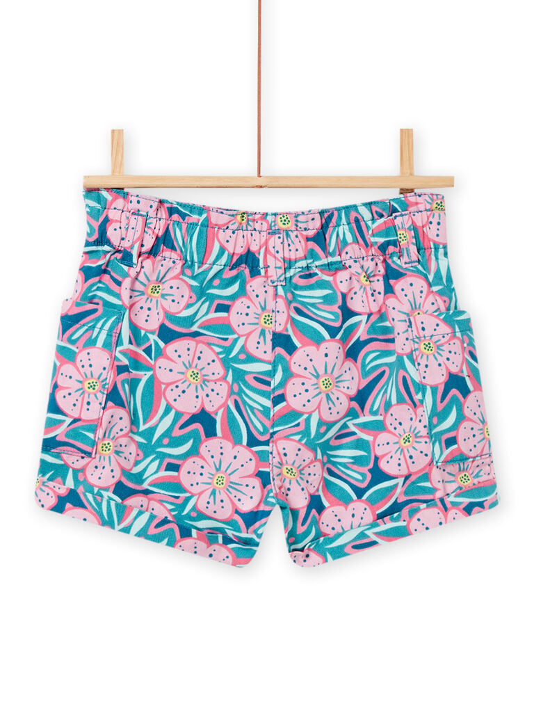 Short bleu et rose enfant fille