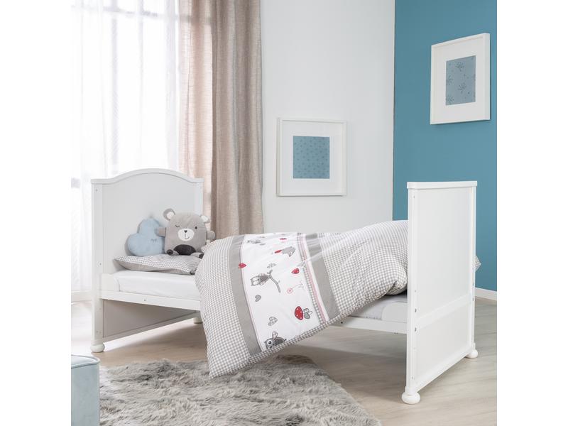 roba Babybett Komplettset Adam & Eule weiss 70 x 140 cm Kombi-Kinderbett umbaubar
