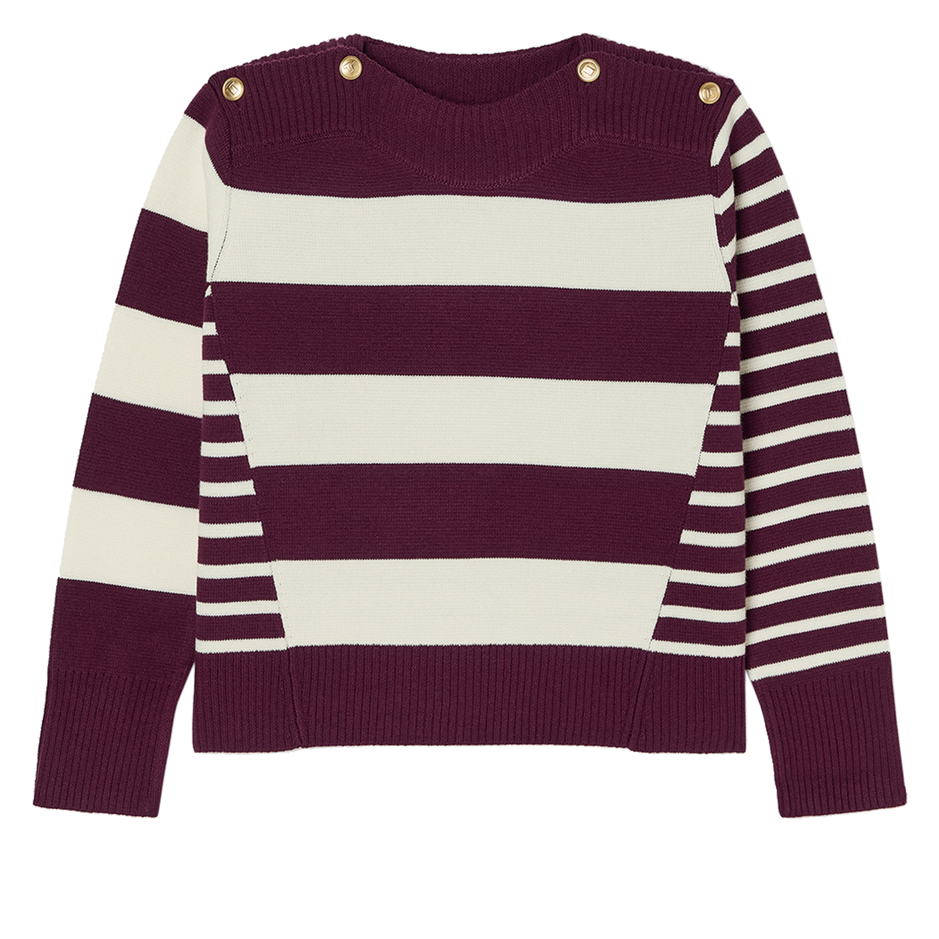 POETESSE - Pull large rayé marinière | Rouge