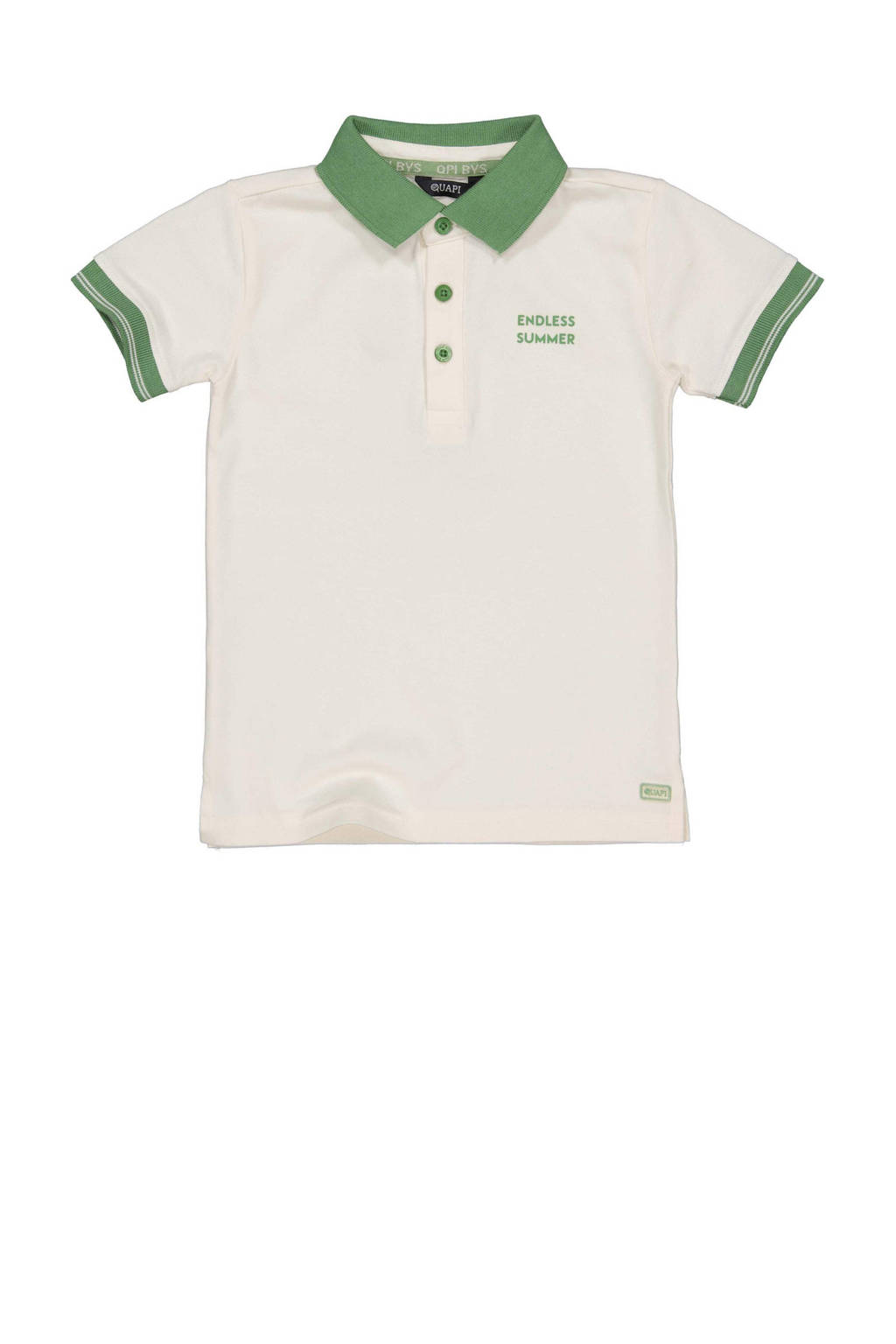 Quapi T-shirt BAUKE met backprint wit/groen