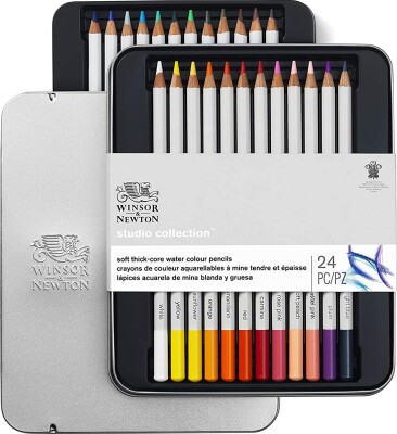 Winsor & Newton - Akvarel Farveblyanter Sæt - Studio Collection - 24 Farver