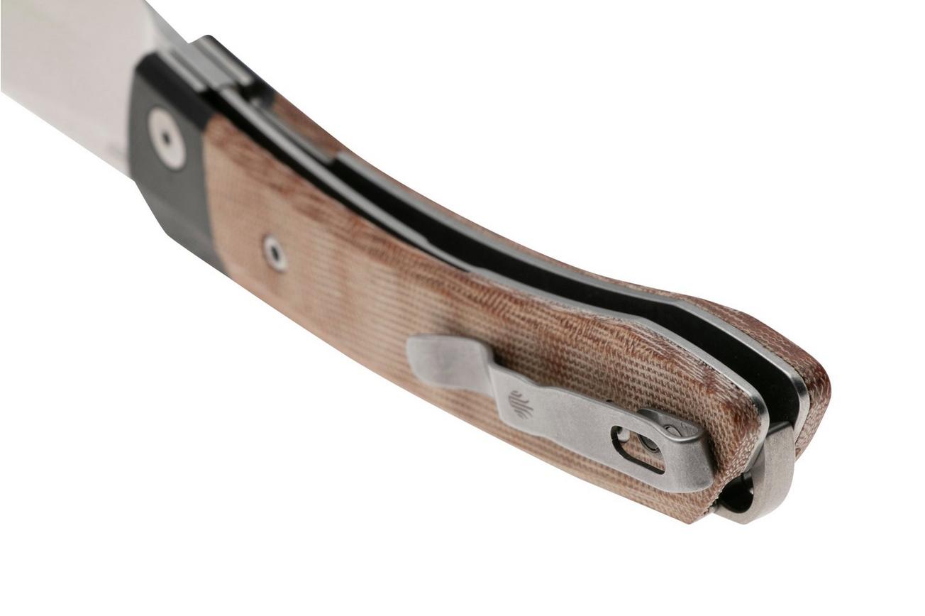 Kizer Vanguard Momo V4663A2 Satin Nitro-V, Black G10/Natural Micarta zakmes, Vladimir Legachev design