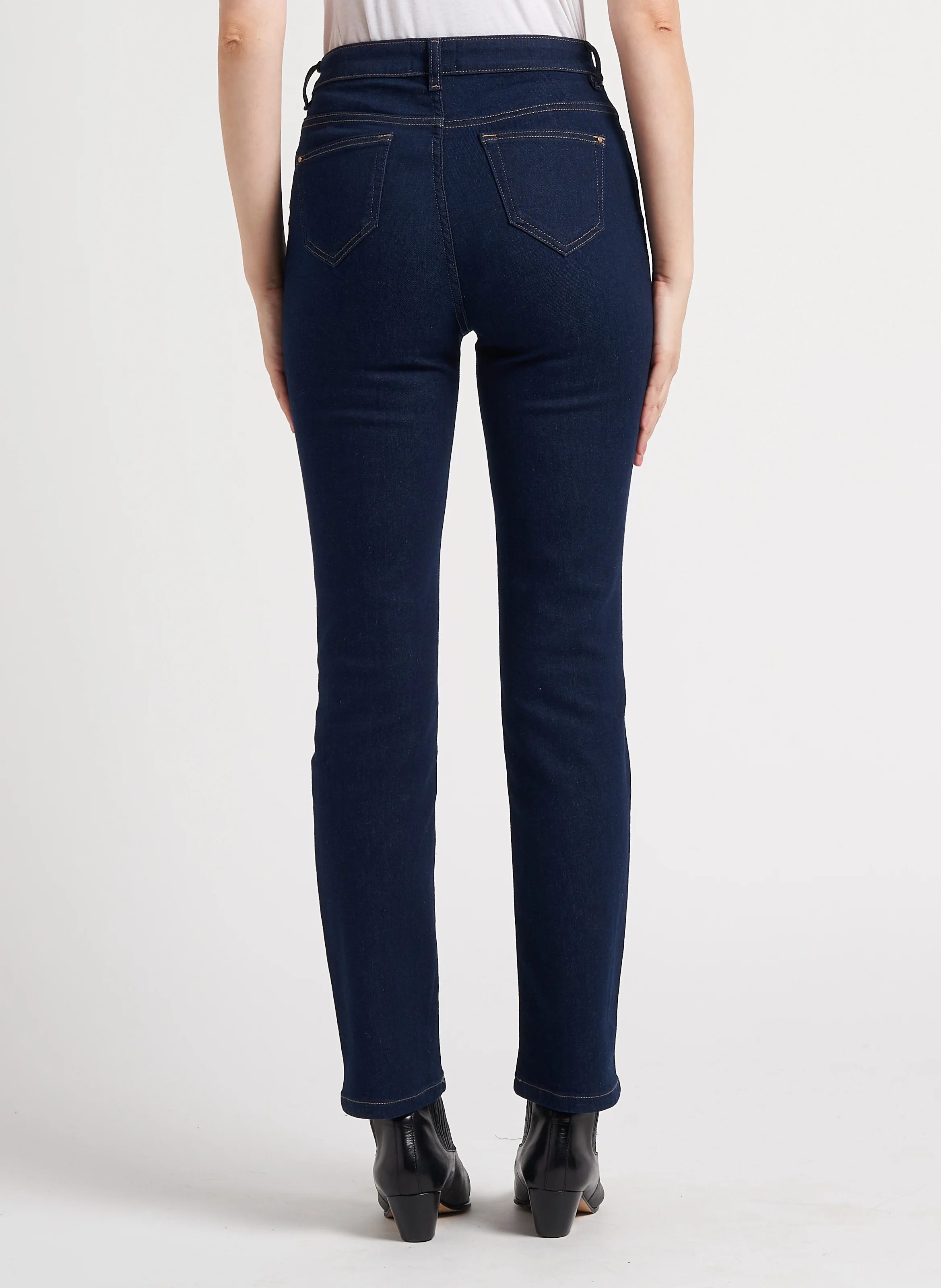 SONIA - Jean slim délavé en coton mélangé | Bleu
