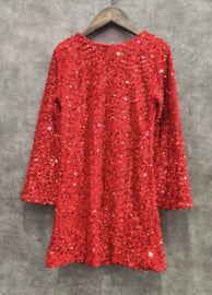 Red paillet & bow dress