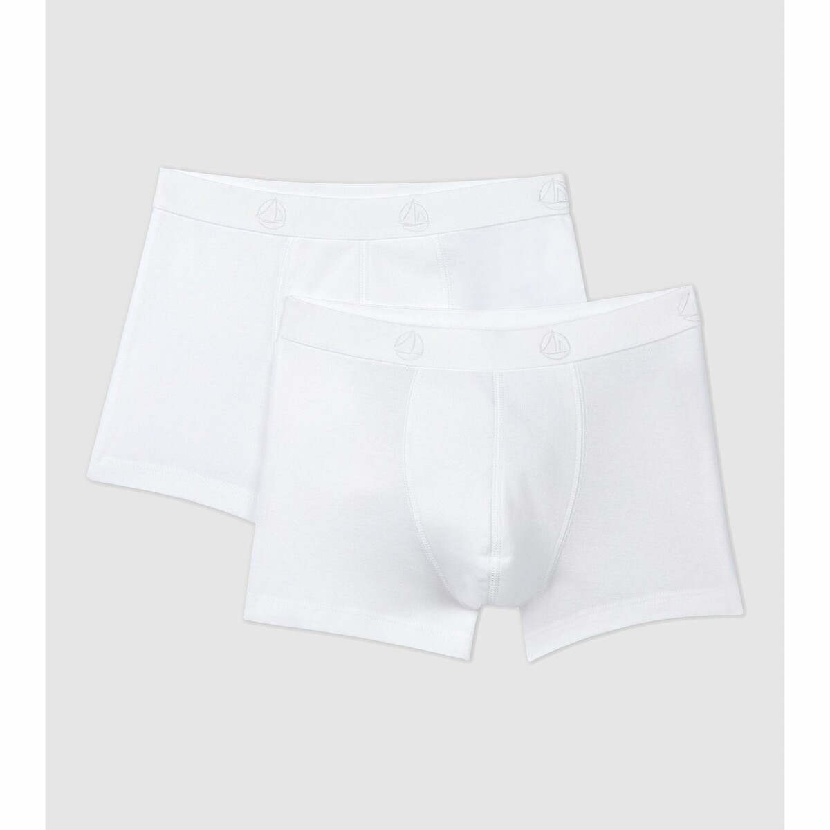 PETIT BATEAU<br>Conjunto de 2 boxers lisos de algodão