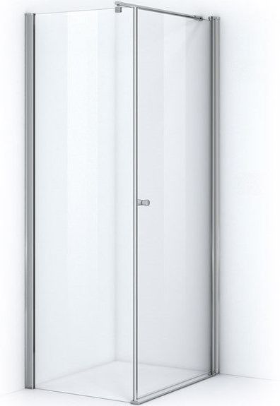 Zircon Comfort Douchecabine | 80x60 cm Chroom Helder glas Draaideur Rechthoek