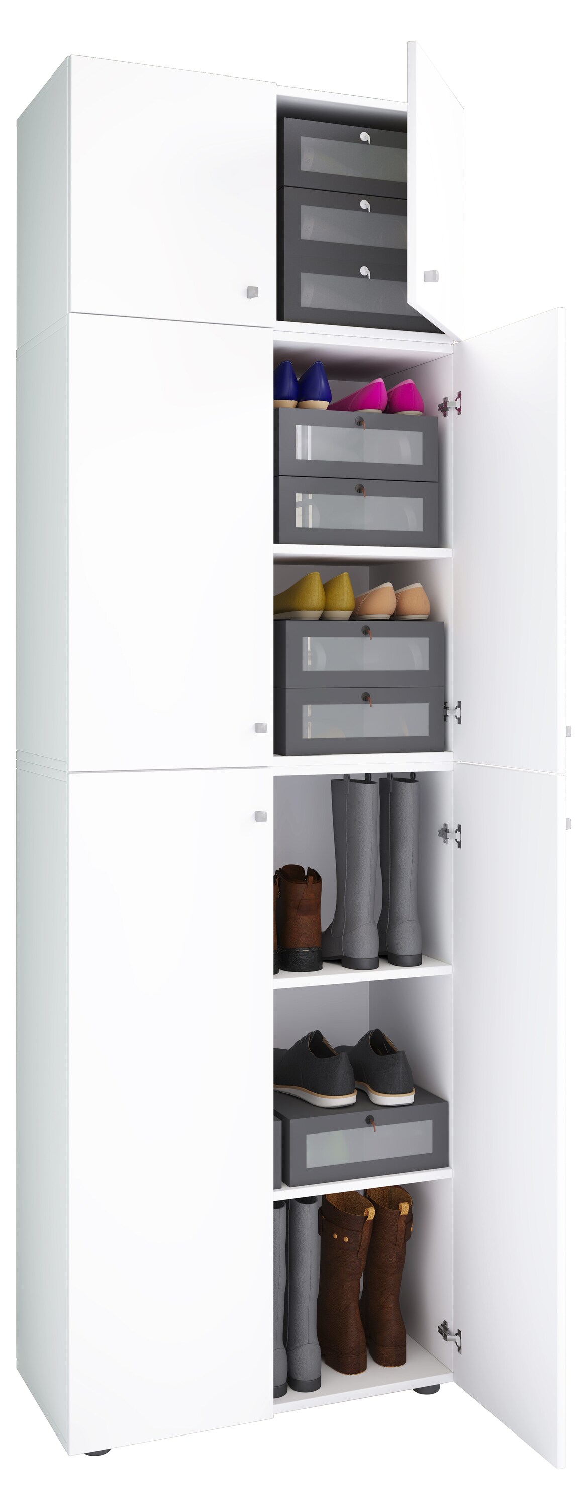 VCM XXL Holz Schuhschrank Kleiderschrank Groß Schrank Schuhe Dielenschrank Lona 5f A