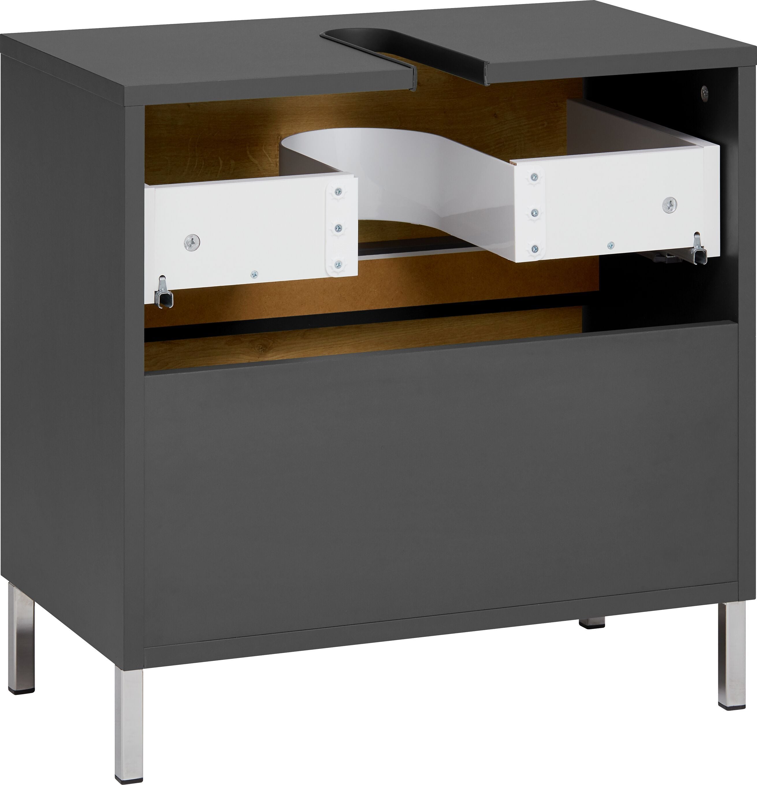 SIERRA Lavaboy - Weiss / Eiche / B: 60.0 cm x T: 35.0 cm x H: 60.0 cm