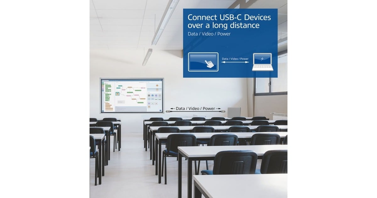 ACT ConnectivityUSB-C 3.2 Gen2 Active Optical Cable (AOC) aansluitkabel  (Grijs/zwart, 5 meter)