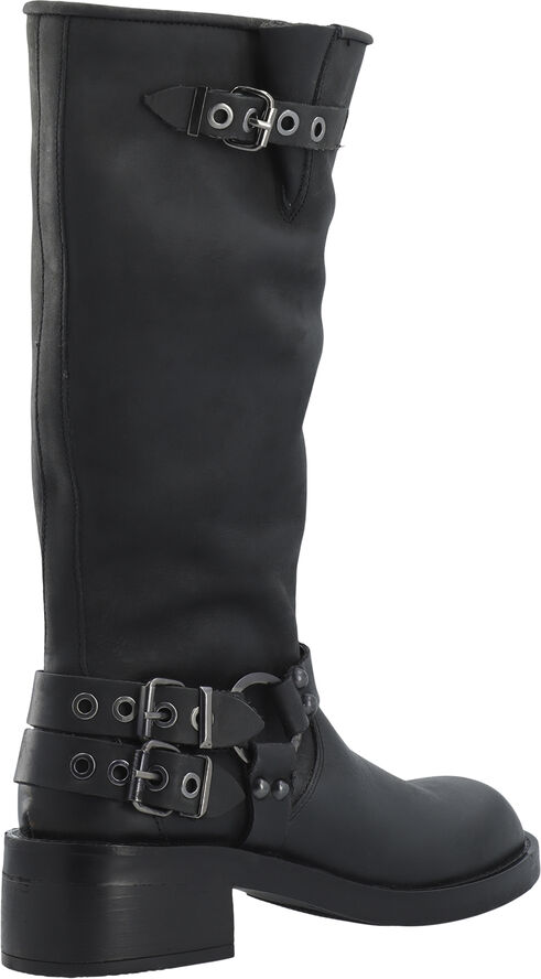 Bianco BIAHARPER Bikerboot Pull Up Leather Black