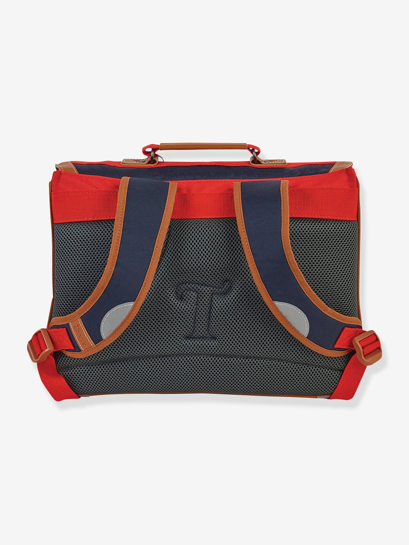 Mochila Arthur da Tann para meninos, azul-escura lisa com estampas.