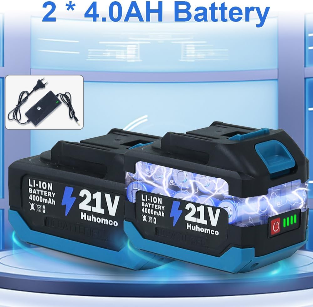 Mobiler Akku Hochdruckreiniger mit Akku 4000Mah x 2, Max 200Bar/2900Psi mit Bürstenlosen, Tragbar Druckreiniger Hochdruckpistole mit 6-In-1 Multifunktionale Düse für Bewässerung, Autowäsche