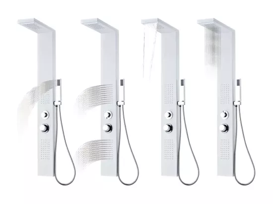 Système panneau douche aluminium aluminium blanche 15 x 47 x 130 cm 02_0003118