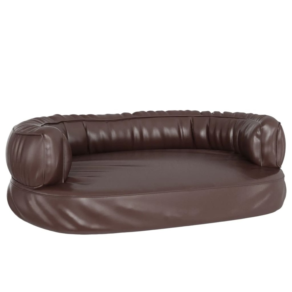 Lit pour chien ergonomique mousse marron 60x42 cm similicuir