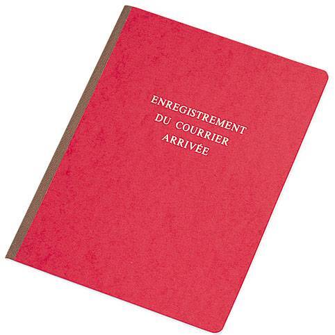 Registre imprime courrier arrivée Le Dauphin 41145, 24 x 32 cm - 160 pages