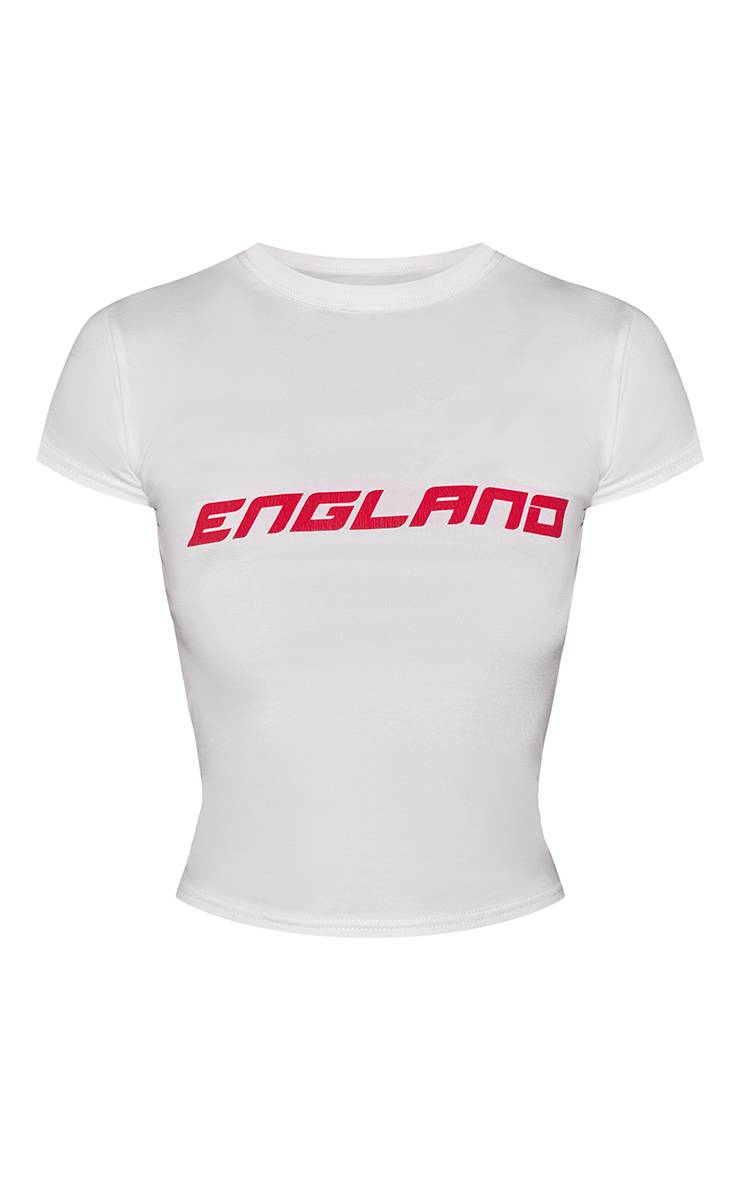 Blanc Crop Top Avec Logo Angleterre