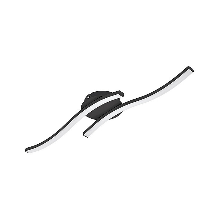 Plafonnier LED intégrée 2 lumières Cabezas IP20 0 1300 lm 9W blanc chaud H.7,5 0 x L.130 Eglo noir