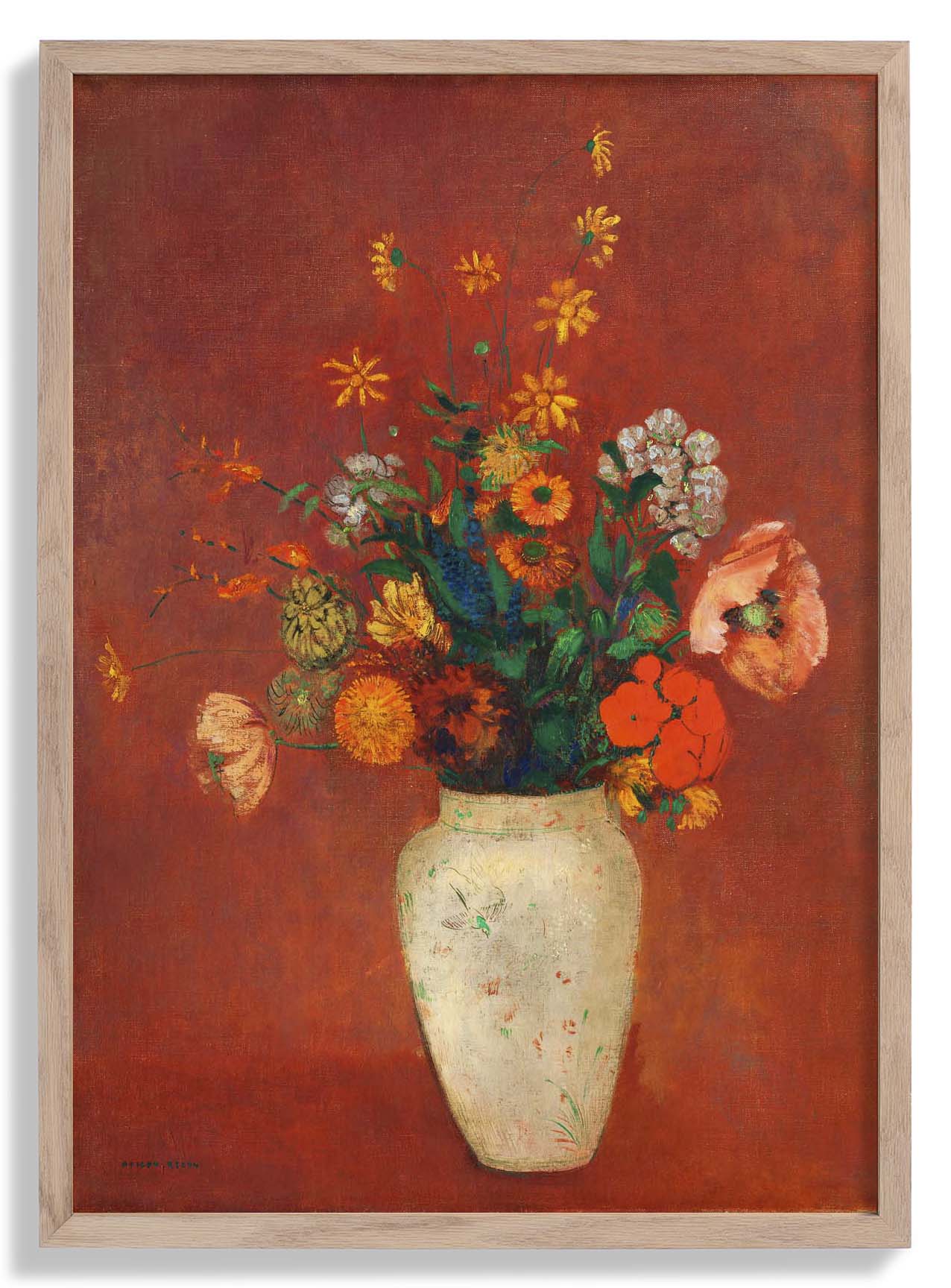 Blumenstrauß in einer chinesischen Vase Gemälde von Odilon Redon