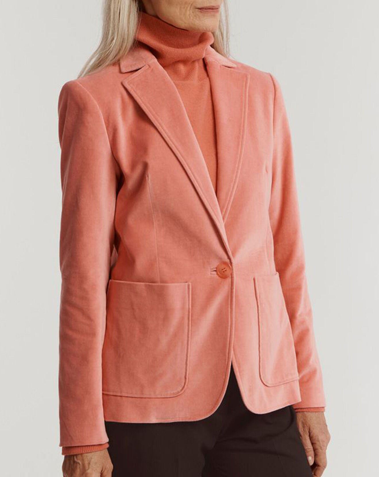Devernois Veste blazer en Velours de Coton Bologo rose