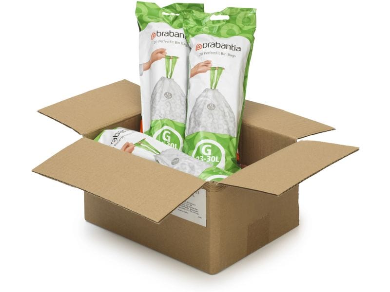 Brabantia Kehrichtsack PerfectFit G 23-30 l, 120 Stück Müllbeutel, Multipack à 6 Rollen
