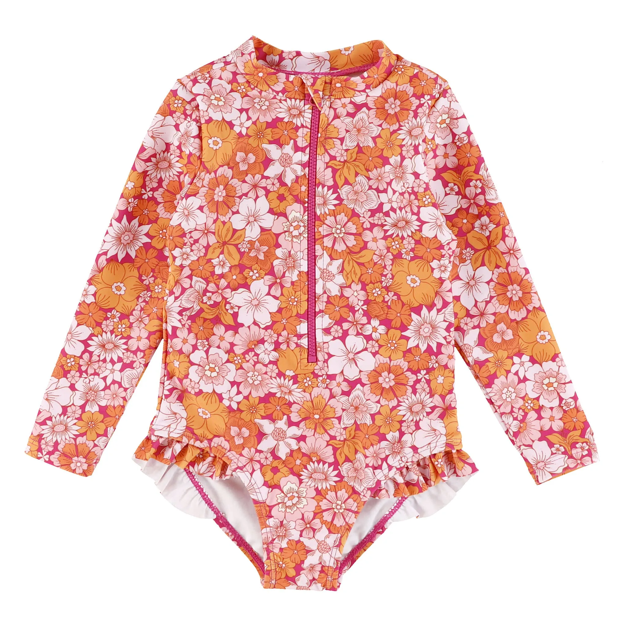 Look Maillot UV Fleurs Retro 3-24mois