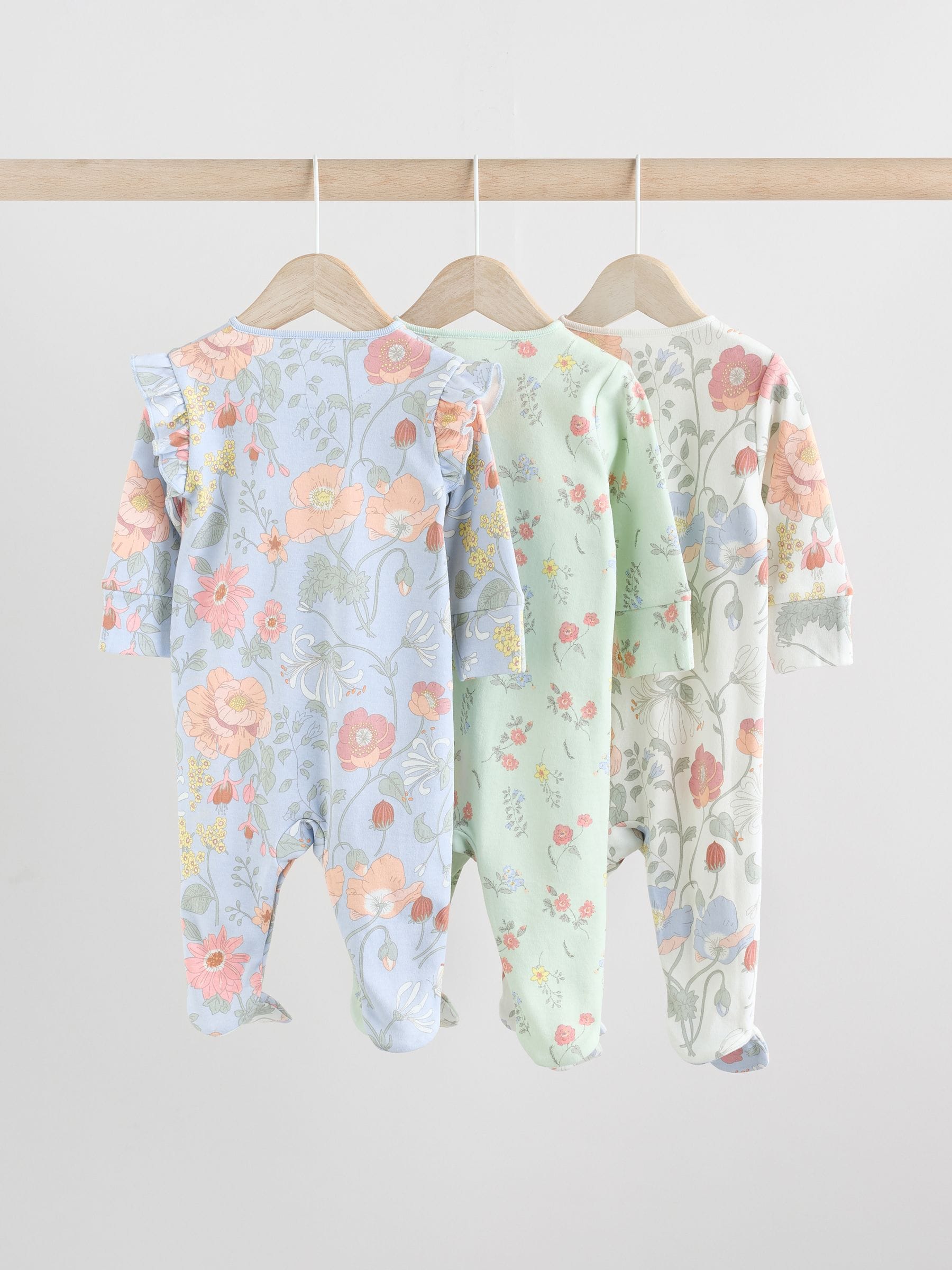 Blauw - Set van 3 babypyjama's (0-2jr)