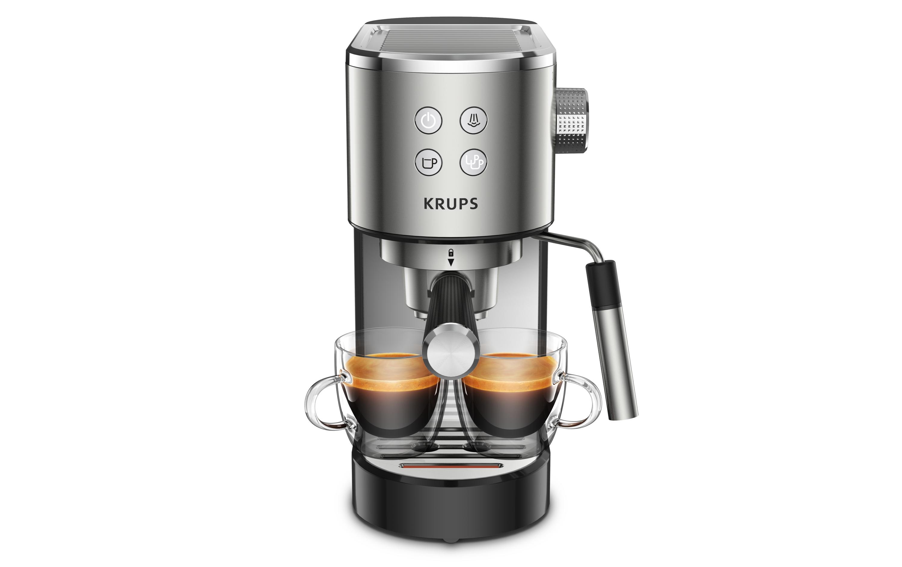 Siebträgermaschine Virtuoso XP442 Schwarz/Silber<br>Espressomaschine mit Dampfdüse