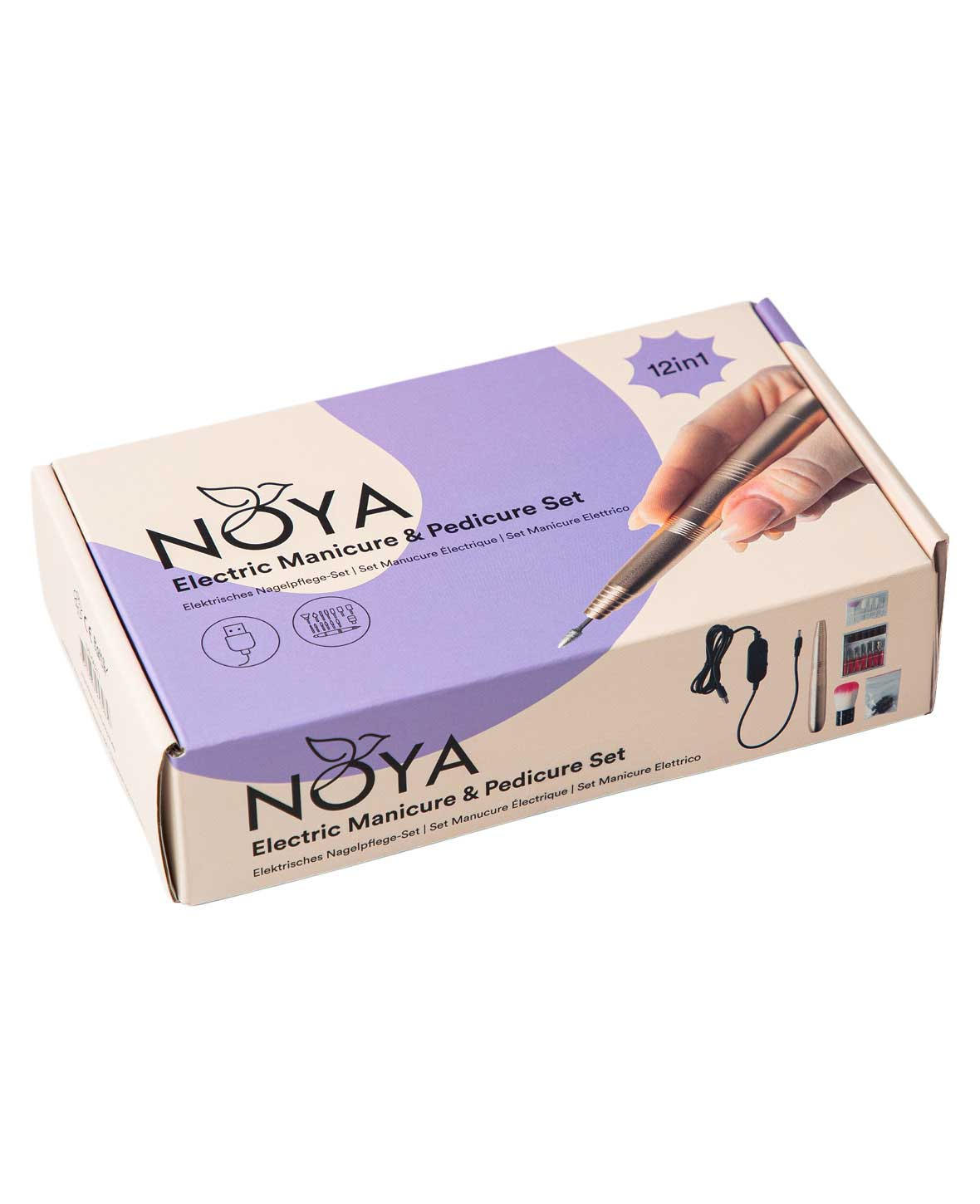 12in1 Elektrische USB Nagelfräse Nagelpflege Polierwerkzeug Maniküre Pediküre Set - Roségold