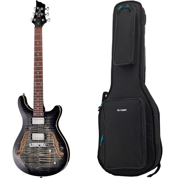 Harley Benton CST-24HB Charcoal Flame Bundle