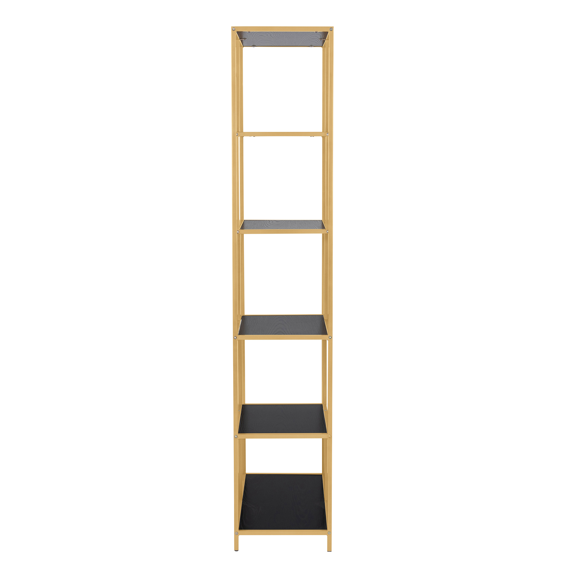 Regal SEAFORD- schwarz-goldfarben - 5 Ablagen - 77 cm