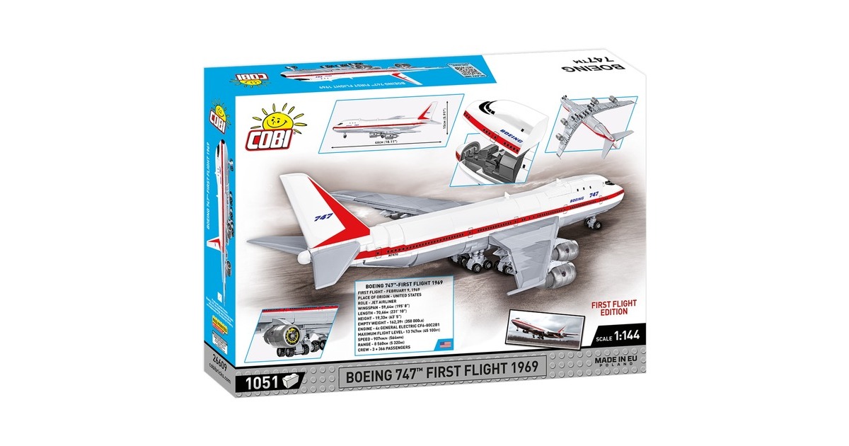COBIBoeing 747 First Flight 1969 Constructiespeelgoed  (Schaal 1:144)