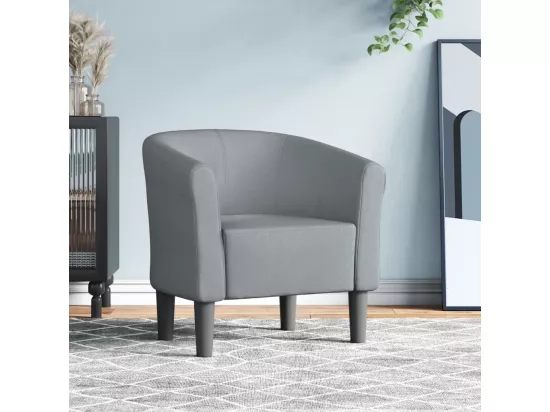 Chaise cabriolet gris clair tissu