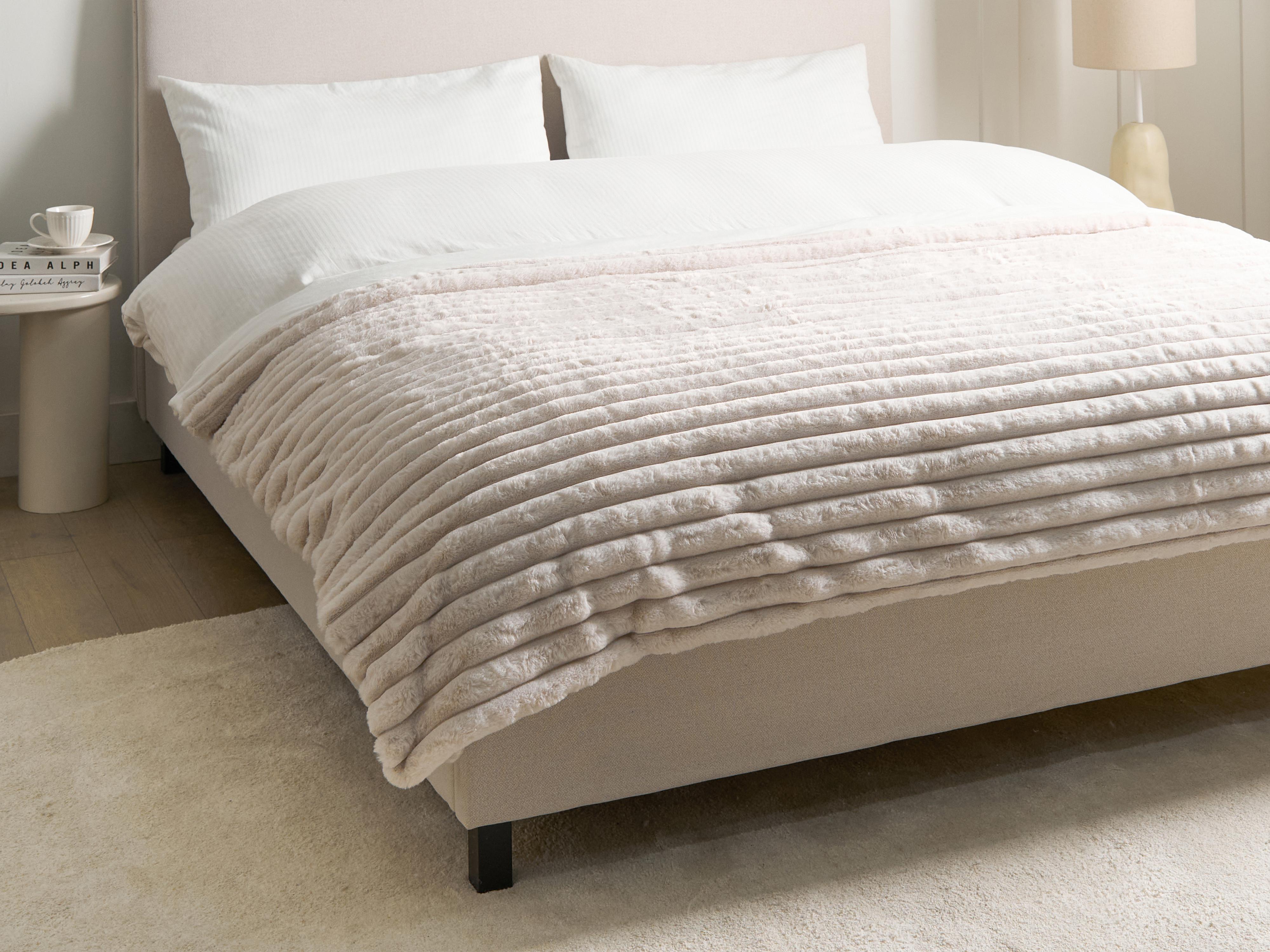 Sprei RAKYA Nepbont 150 x 200 cm Lichtbeige