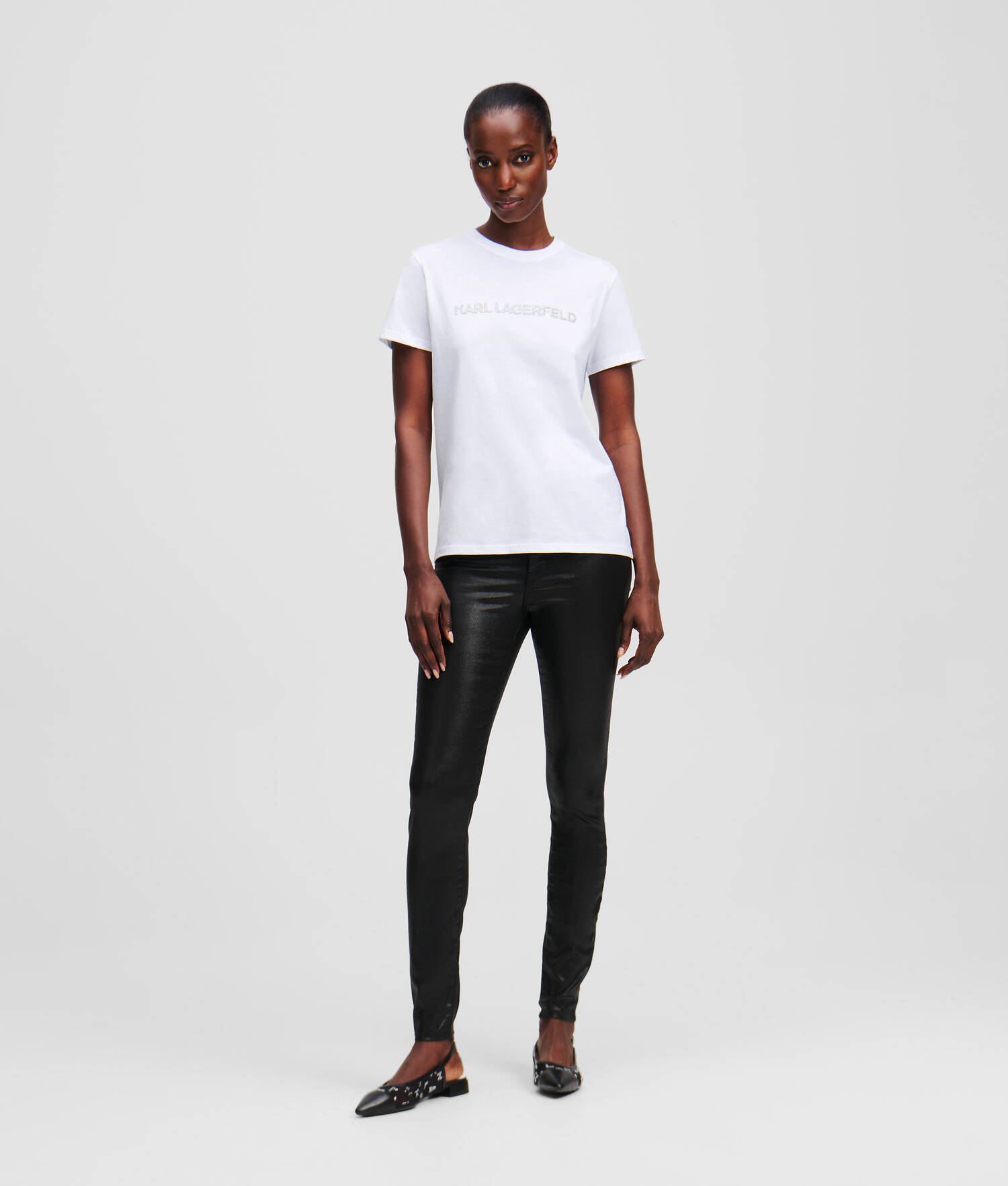 T-SHIRT À LOGO PAILLETTÉ KARL